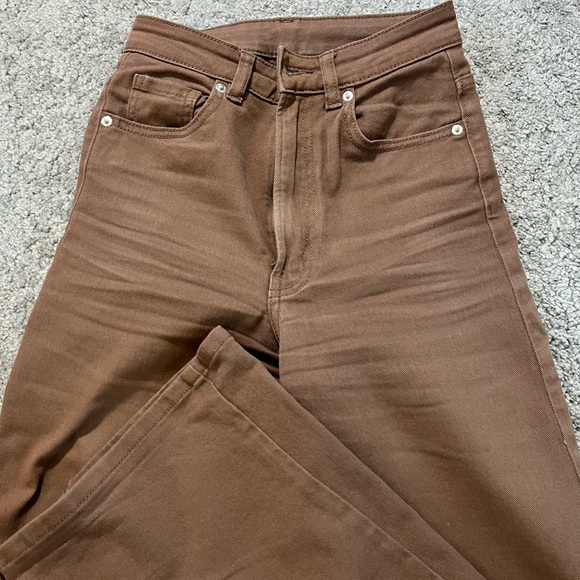 brown wide-leg pants - Picture 2 of 3